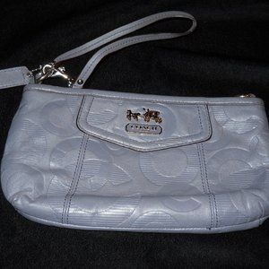 Coach Gray (darker gray than photo shows) Wristlet. small handbag